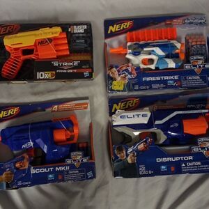 NERF Firestrike Elite Battlecamo Disruptor Fang QS4 Scout Mk2 Lot of 4 NIP